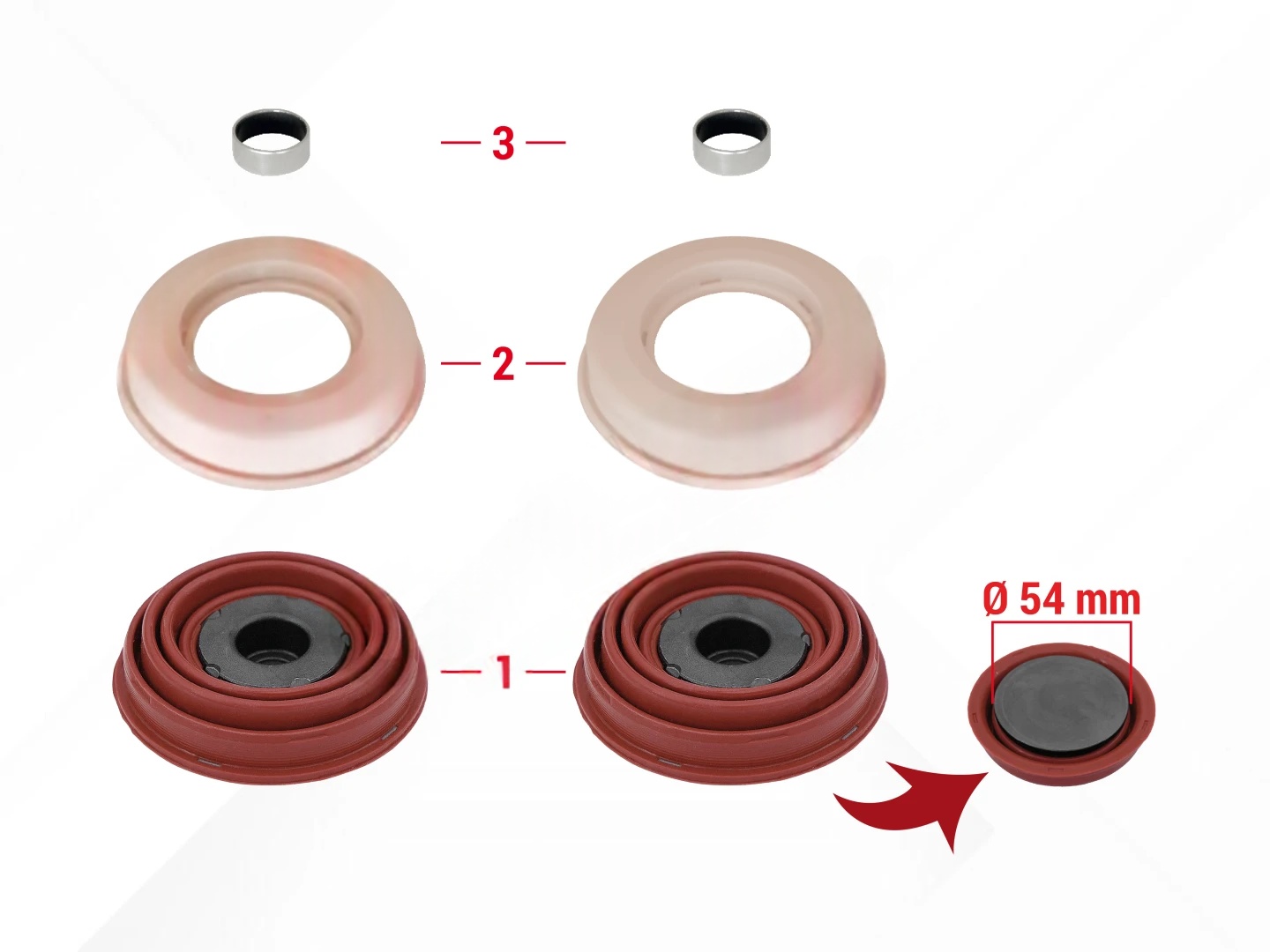 Caliper Piston Tappet & Seals Repair Kit