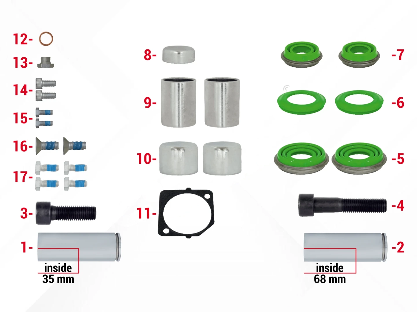 Caliper Overhaul Repair Kit
