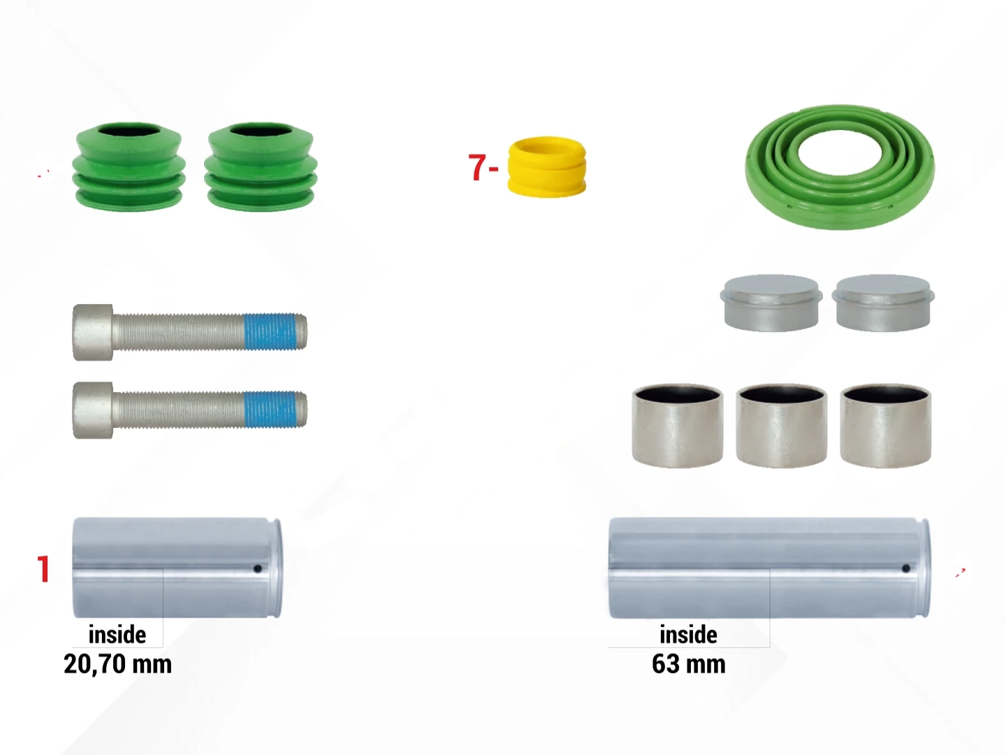 Caliper Guides & Seals Repair Kit