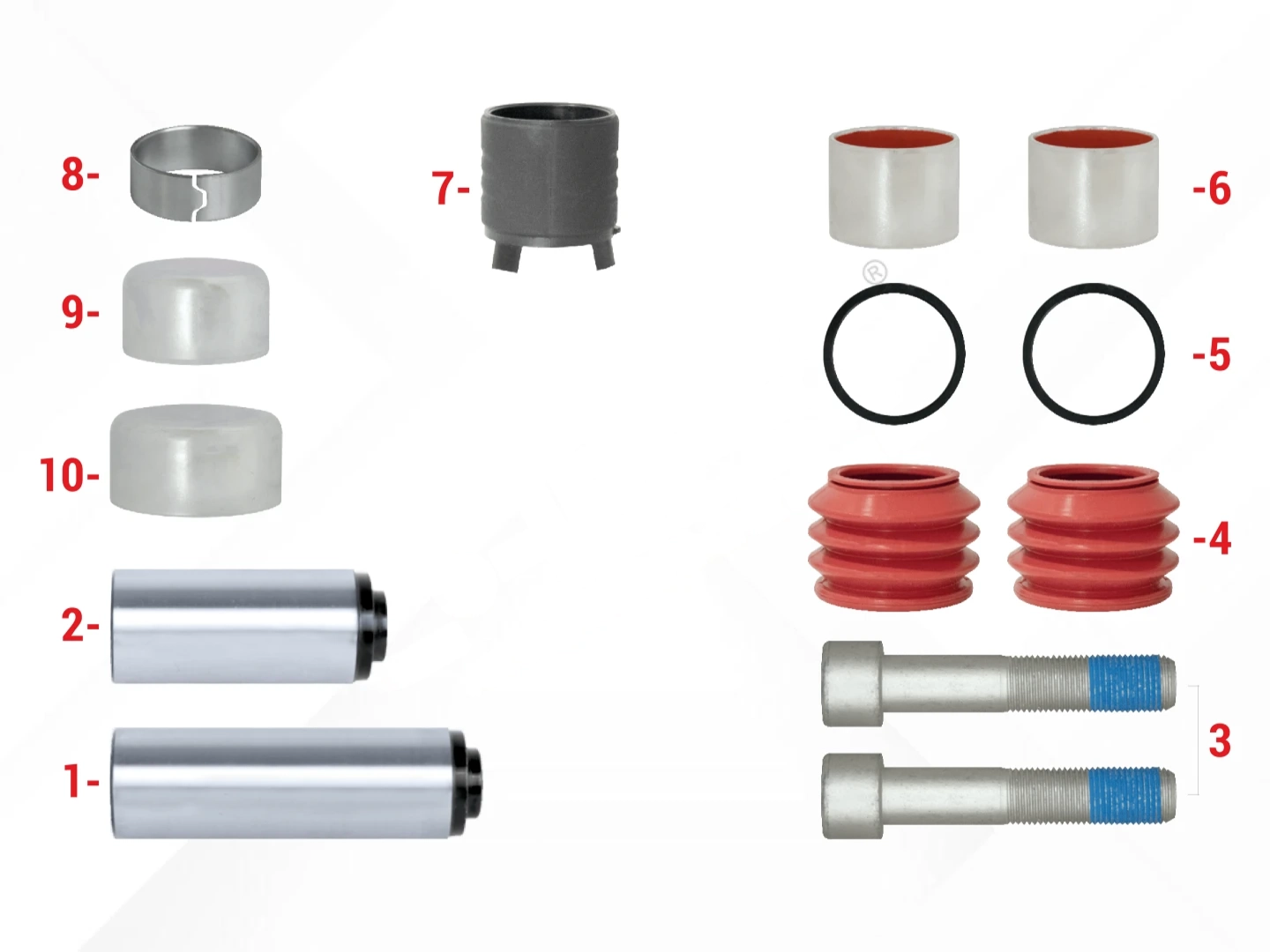 Caliper Guides & Seals Repair Kit